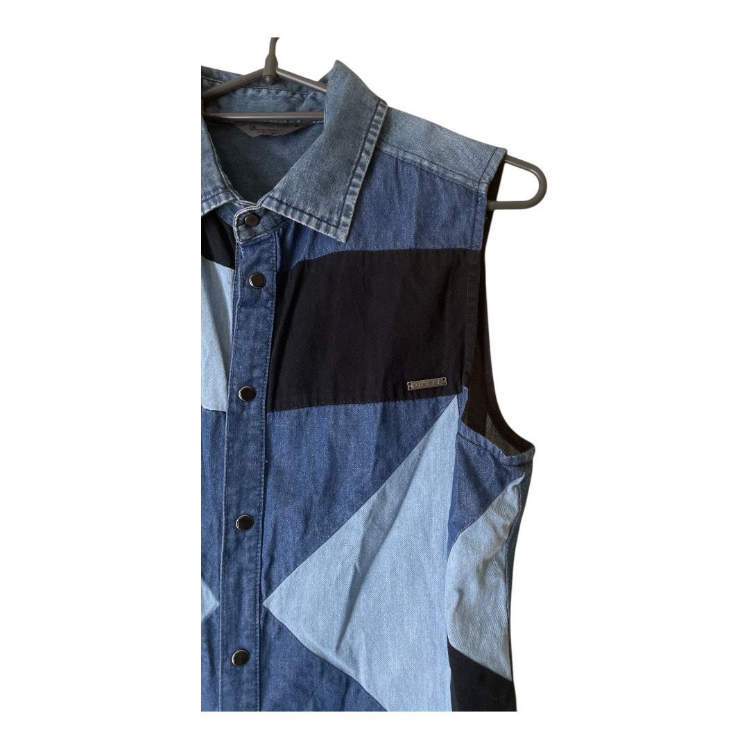 DIESEL(ディーゼル) デニムノースリーブワンピース 青色×黒色