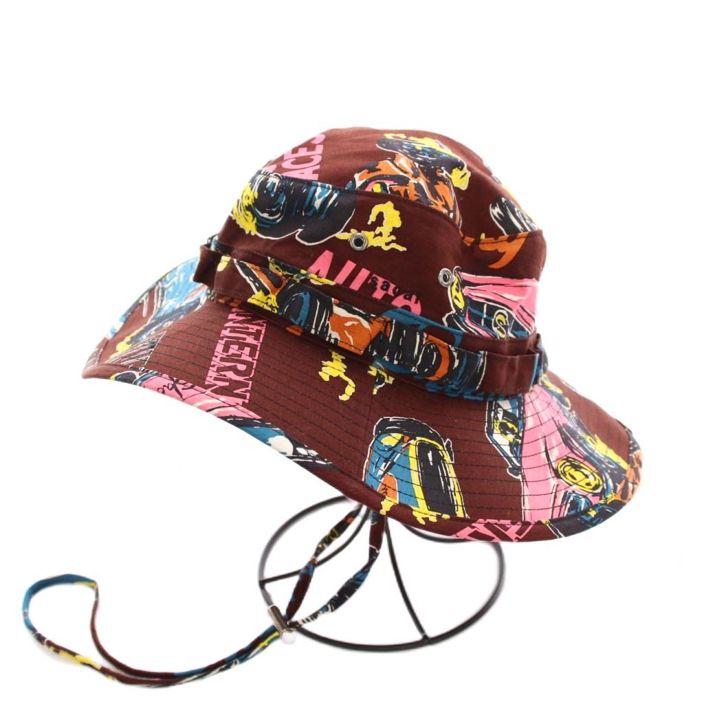 サカイ sacai 25 SS ハット つば広 帽子 車柄 総柄 1 茶 マルチ 25-0949 S YM