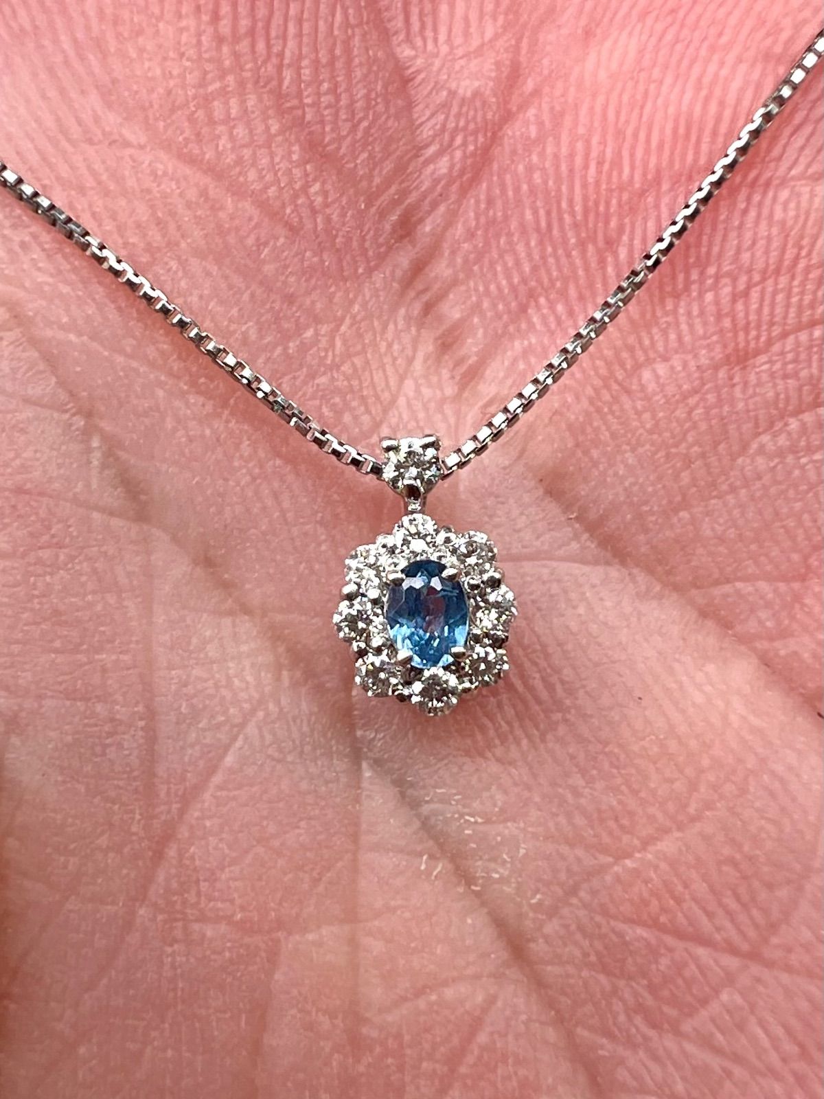 コバルトスピネルダイヤモンドネックレス