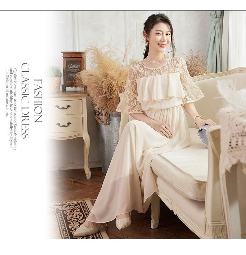 ロングワンピース シフォン