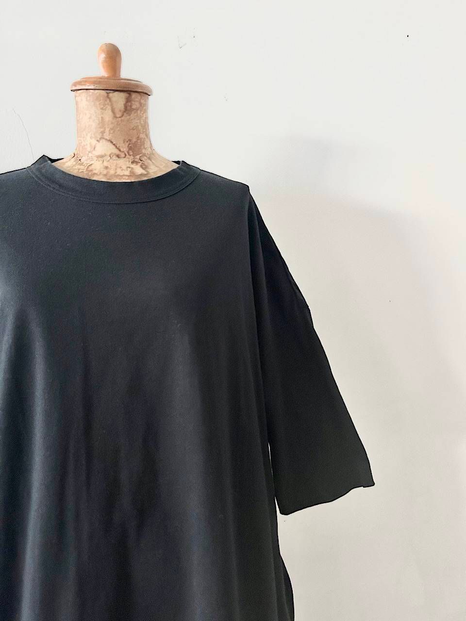 journal standard luxe　クルーネックワンピース　ブラック 追加》クラシックテンジク スタンダードクルーネックワンピース
