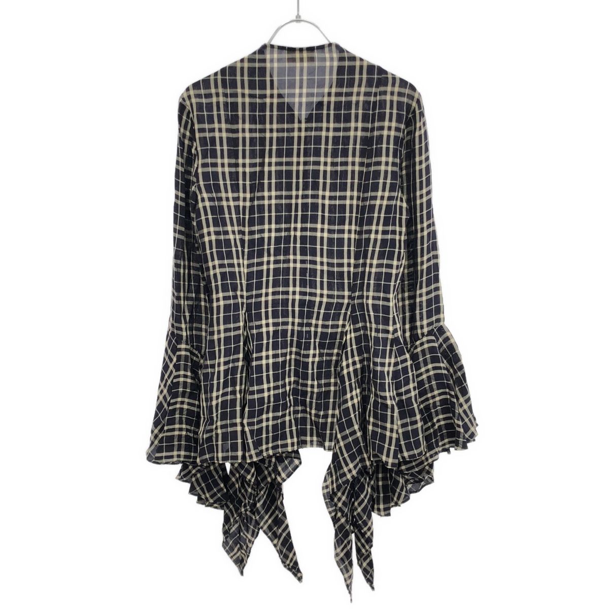 KHAITE ケイト 20 SS Elliot チェックブラウスシャツ ネイビー 0