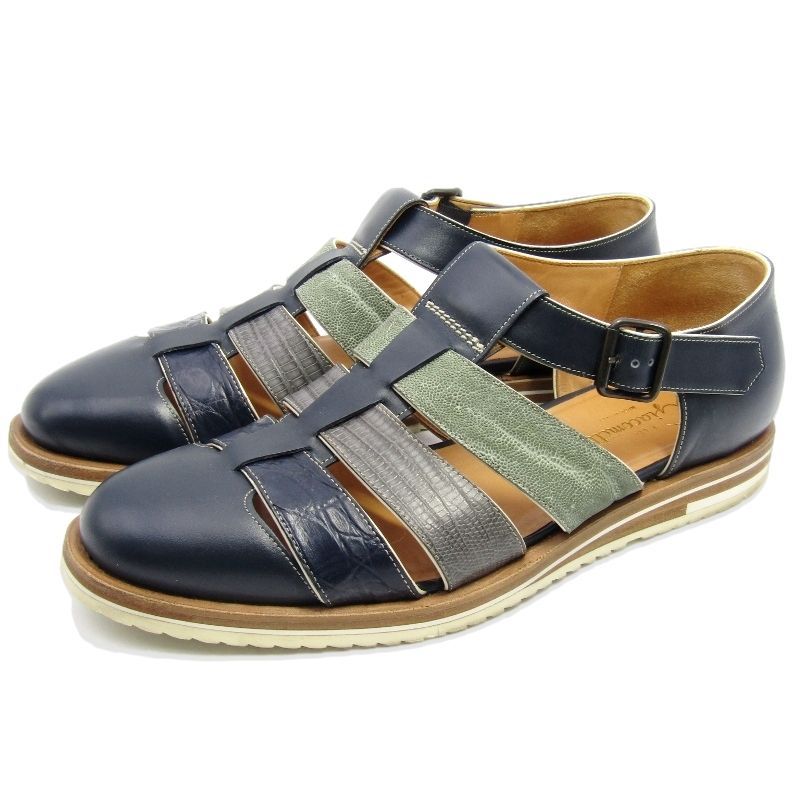 C*l様 f.lli giacometti ジャコメッティ グルカサンダル 41 F.LLIジャコメッティ SIZE 42【オーストリッチ/グルカサンダル