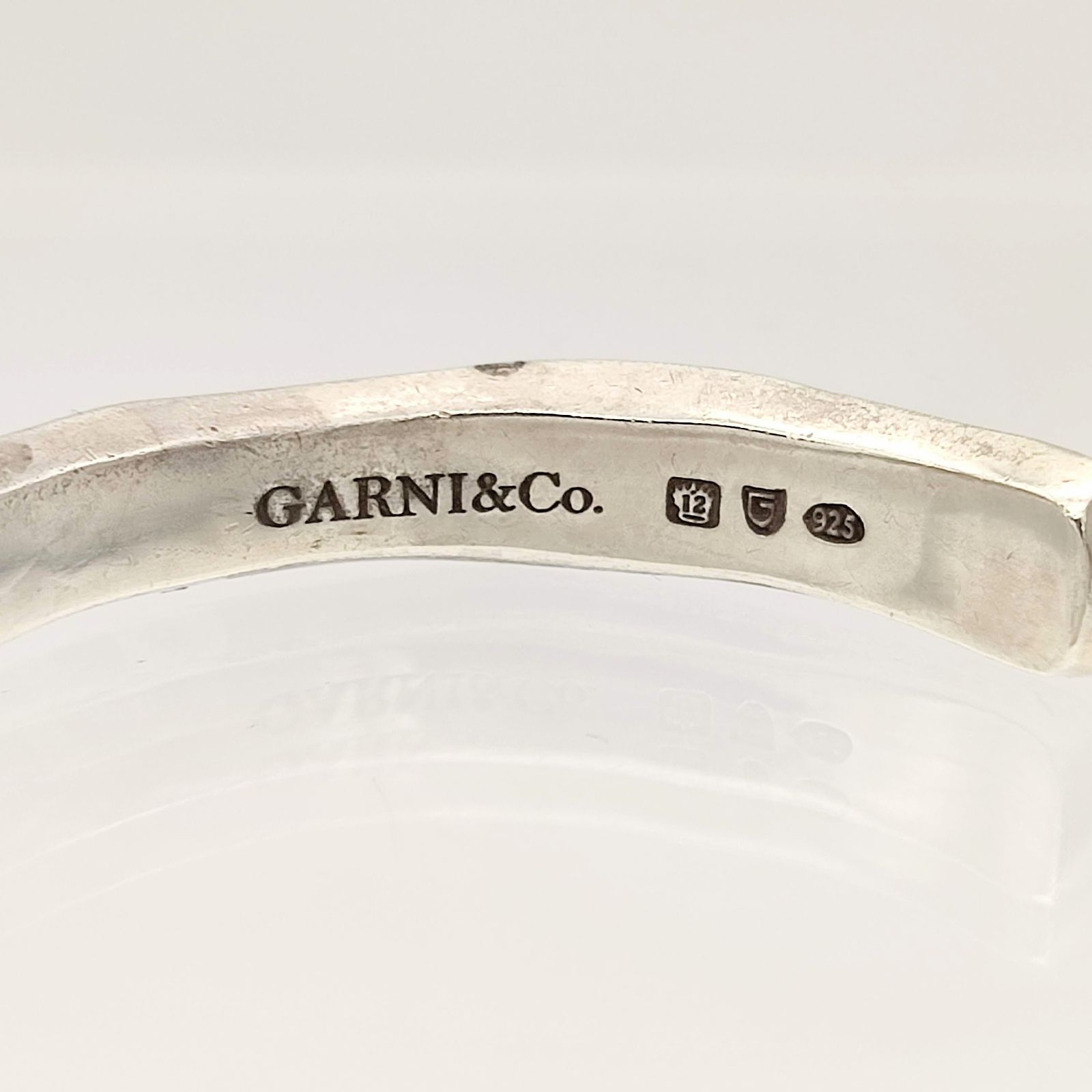 美品】GARNI ガルニ ウェーブバングル ロゴ SILVER シルバー925