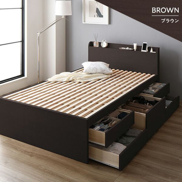 グレー セミダブルベッドフレーム お客様組立〕 収納 ベッド 通常丈 セミシングル 跳ね上げ式 縦開き