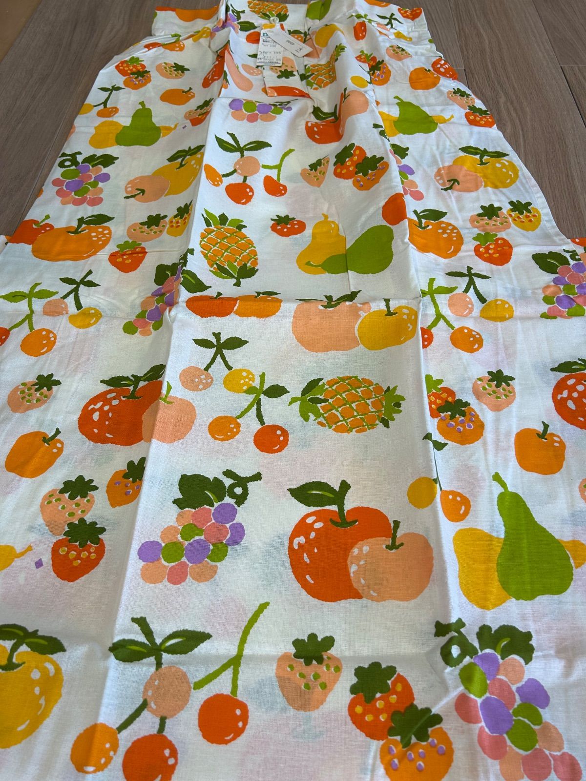 希少！カーテン フルーツ柄 昭和レトロ 当時物 巾140X丈175㎝ 日本製