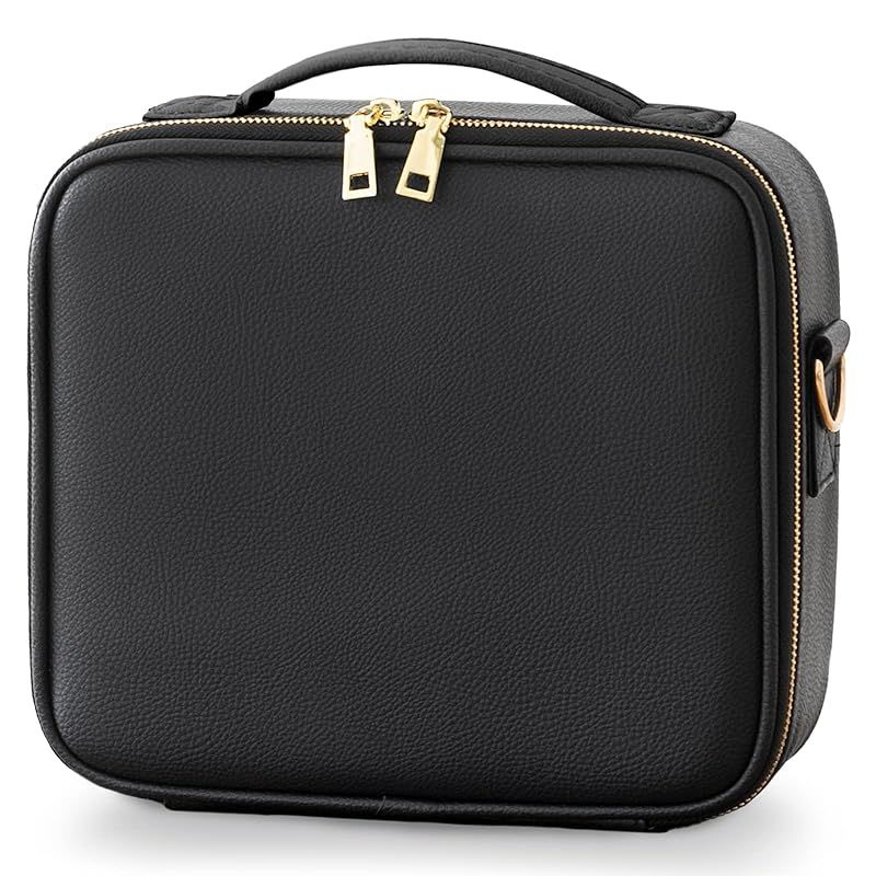 ICHIFUJI メイクボックス 大容量 鏡付き ミラー付き コスメボックス 化粧品 ケース コスメケース 化粧ボックス 化粧箱 (S， レイブンブラック) 0