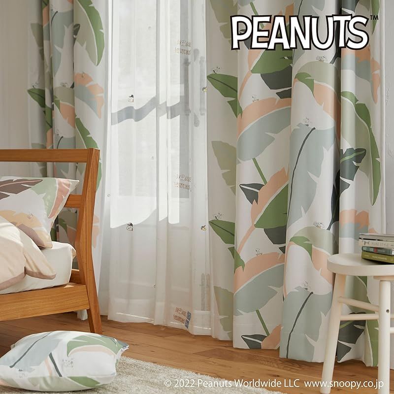 スミノエ ワイルドリーフ カーテン ドレープ 1枚入 100×200cm G 323-75867 1