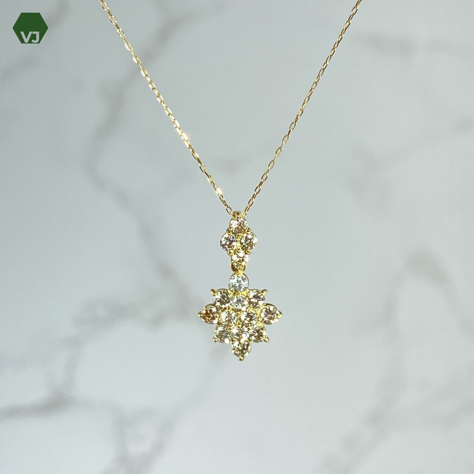 29-03】ダイヤモンド ネックレス D0.5ct 【中古】【K18YG】【約40 
