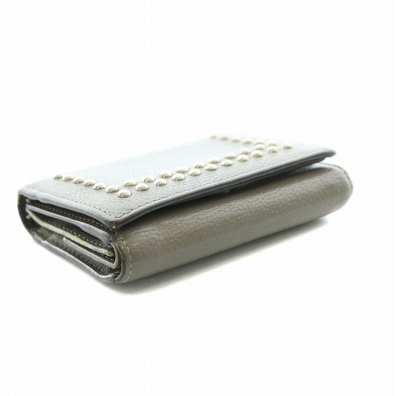 【専用】J＆Mデヴィッドソン スタッズ付き三つ折財布 グレー ジェイ&エムデヴィッドソン J&M Davidson 三つ折り財布