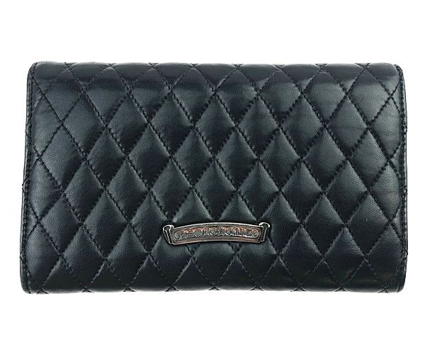 クロムハーツ（原本無）#4 キルティング ウェーブ レザー ウォレット