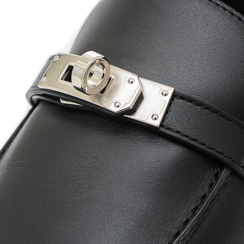 ケリーバックル HERMES ローファー デスタン モカシン ブラック HERMES エルメス モカシン デスタン ローファー ケリーバックル