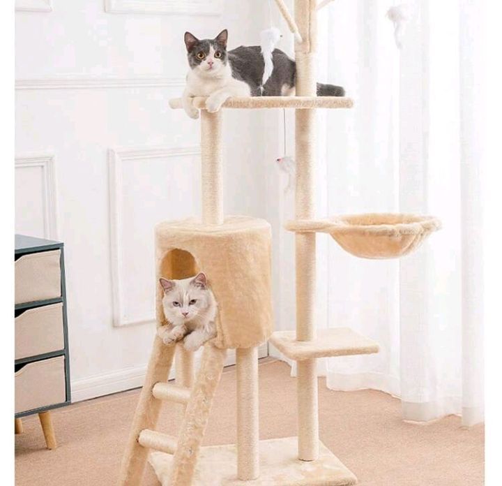 5層猫クライミングフレーム猫の巣サイザル柱統合猫棚マルチジャンププラットフォーム猫の家族のおもちゃ