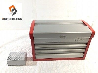 KTC 京都機械工具 ツールチェスト EKR-103A シルバー×レッド 3段3引き出し 工具箱 ツールボックス 工具収納