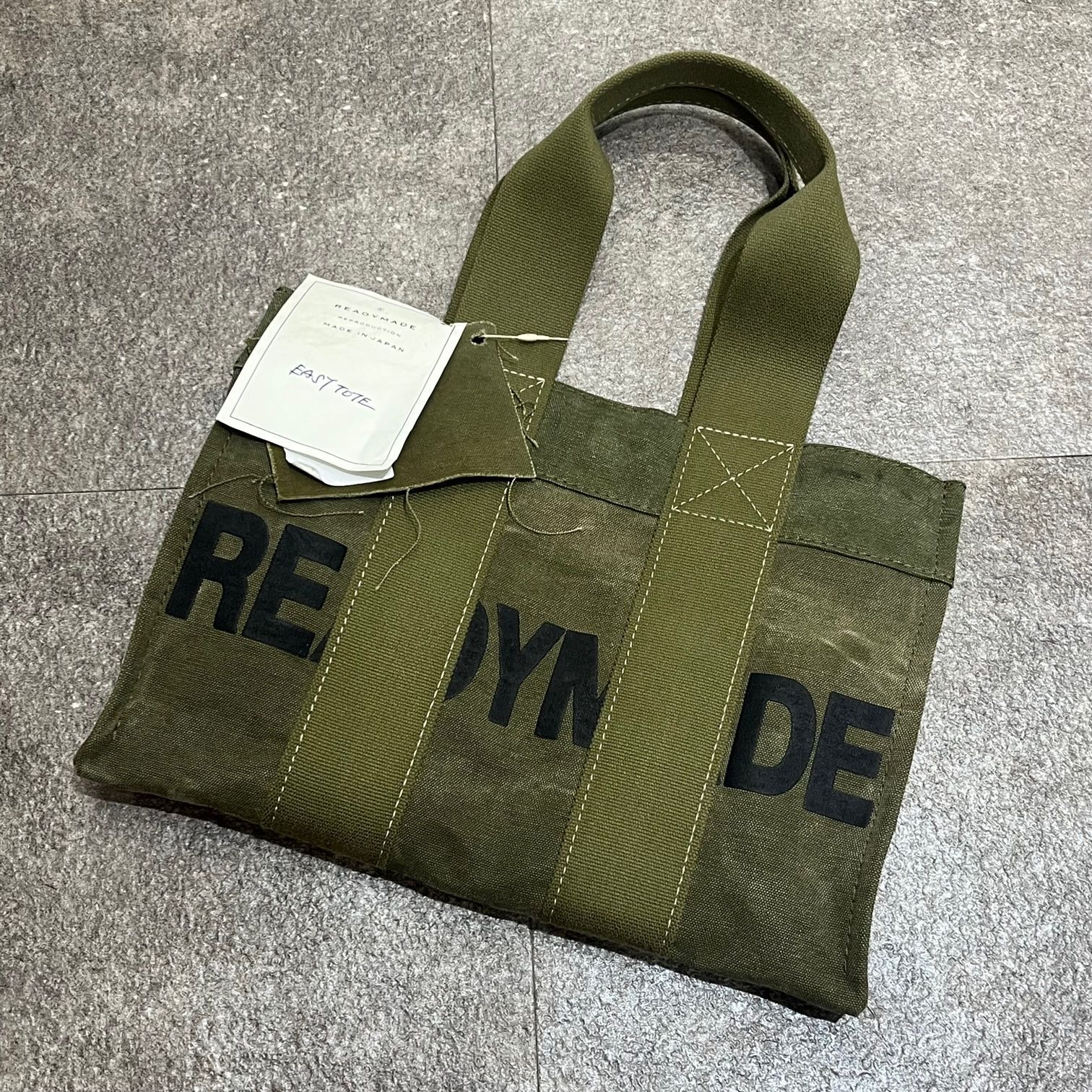 READY MADE EASY TOTE SMALL KHAKI ヴィンテージコットン トートバッグ 