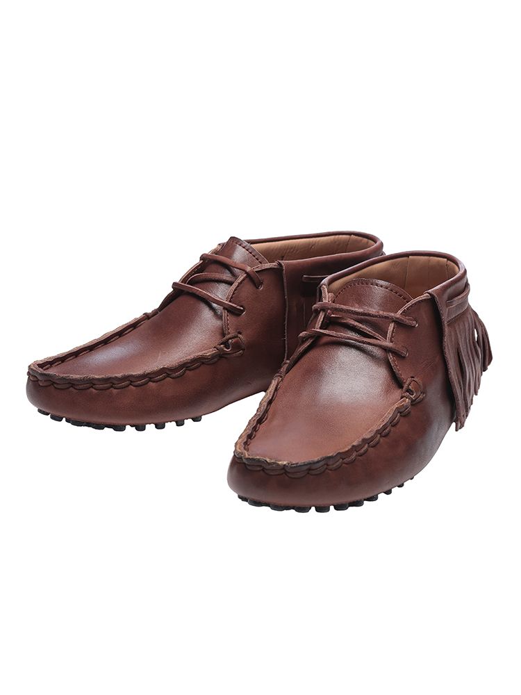 TOD S トッズ レザー フリンジ モカシンブーツ