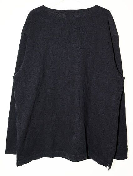 Yonetomi NEW BASIC WAVE COTTON BASQUE KNIT BOAT NECK BLACK 3 ヨネトミ ニュー ベーシック ウェーブ コットン バスク ニット ボートネック ブランド古着ベクトル 251021