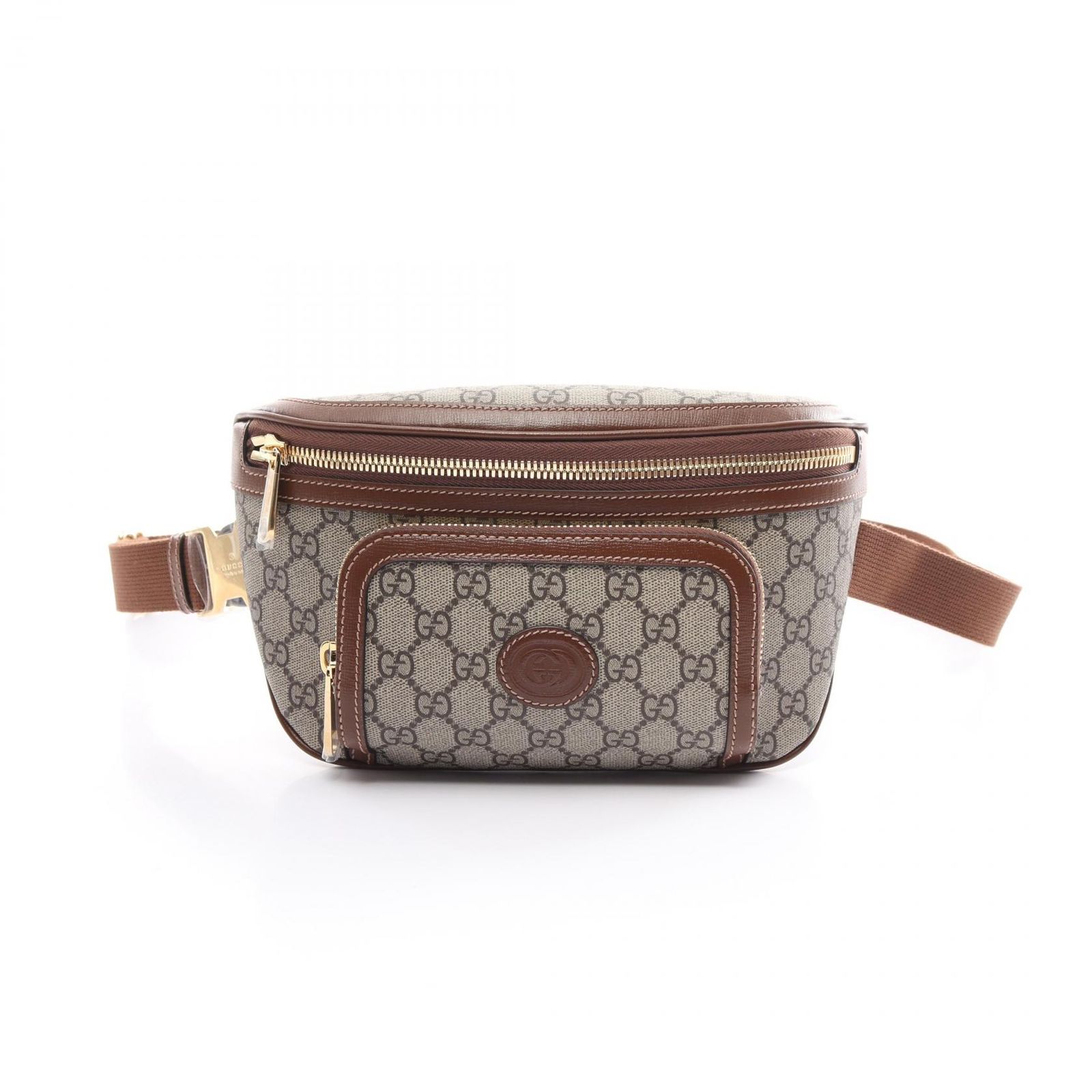 グッチ GUCCI ウエストバッグ ボディバッグ GGスプリーム GG ラージ ベルトバッグ 73324092THG8563 ベージュ|エボニー PVCコーティングキャンバス レザー ベルトバッグ メンズ