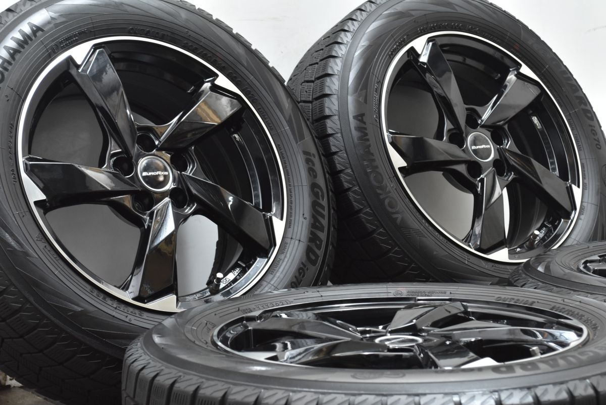 バリ溝 ユーロアクシス 16in 6.5J 35 PCD100 ヨコハマ アイスガード iG70 205 60R16 フォルクスワーゲン T-Cross 設計品