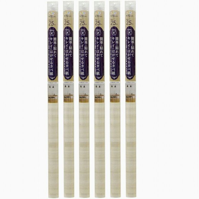 アサヒペン 簡単に貼れてキレイにはがせるカベ紙 ９２ＣＭＸ２．５Ｍ ＫＨ−２０４ パイン 6本セット