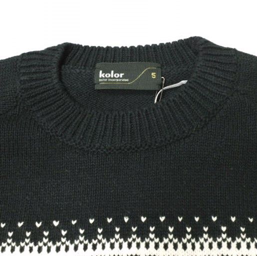 kolor カラー 24SS 日本製 ノルディック柄ショートスリーブニット