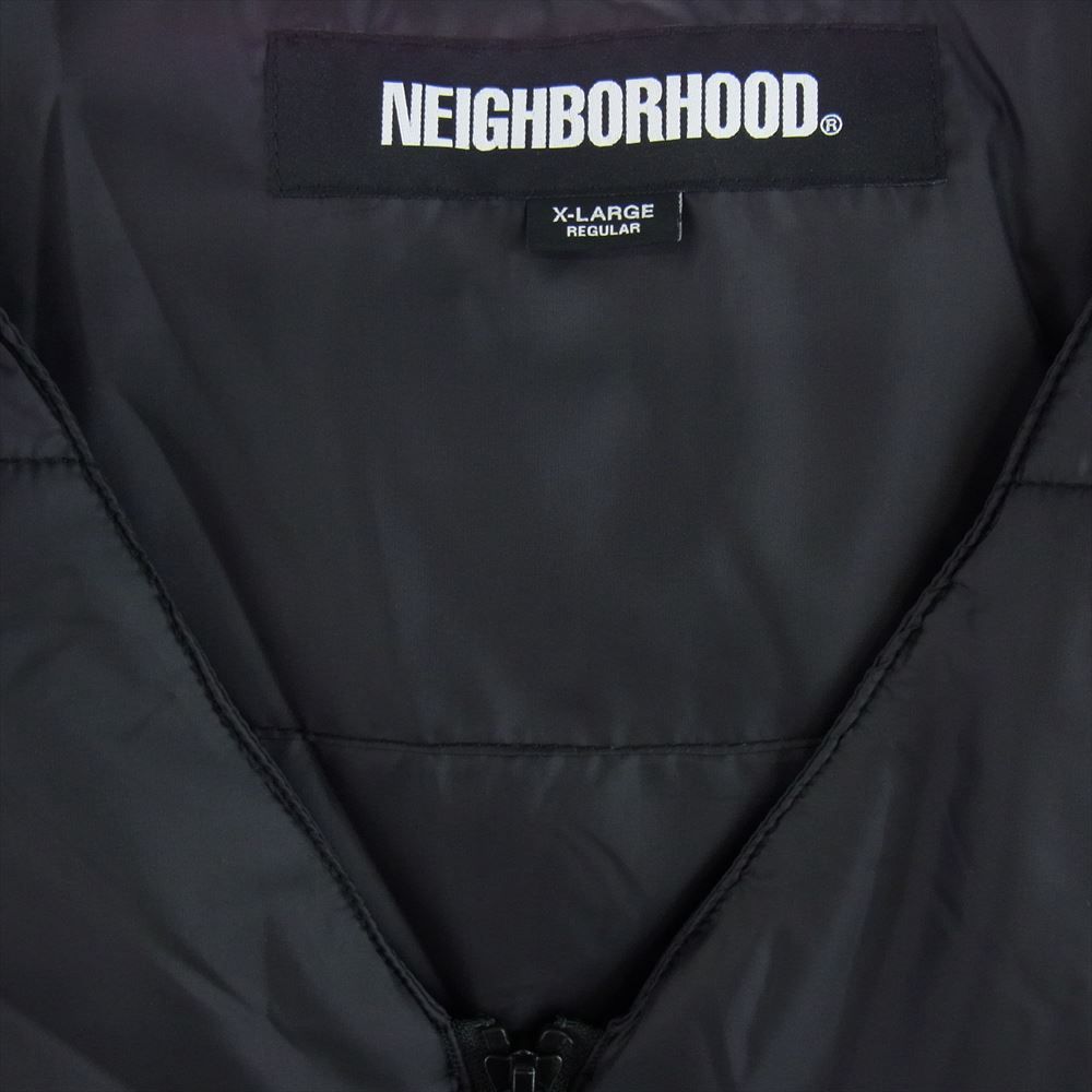 NEIGHBORHOOD ネイバーフッド 23AW 232TSNH-SHM05 Puff Shirt LS パフシャツ ロングスリーブ ノーカラー 中綿 ジップアップ ジャケット ブラック系 XL【新古品】【未使用】【中古】