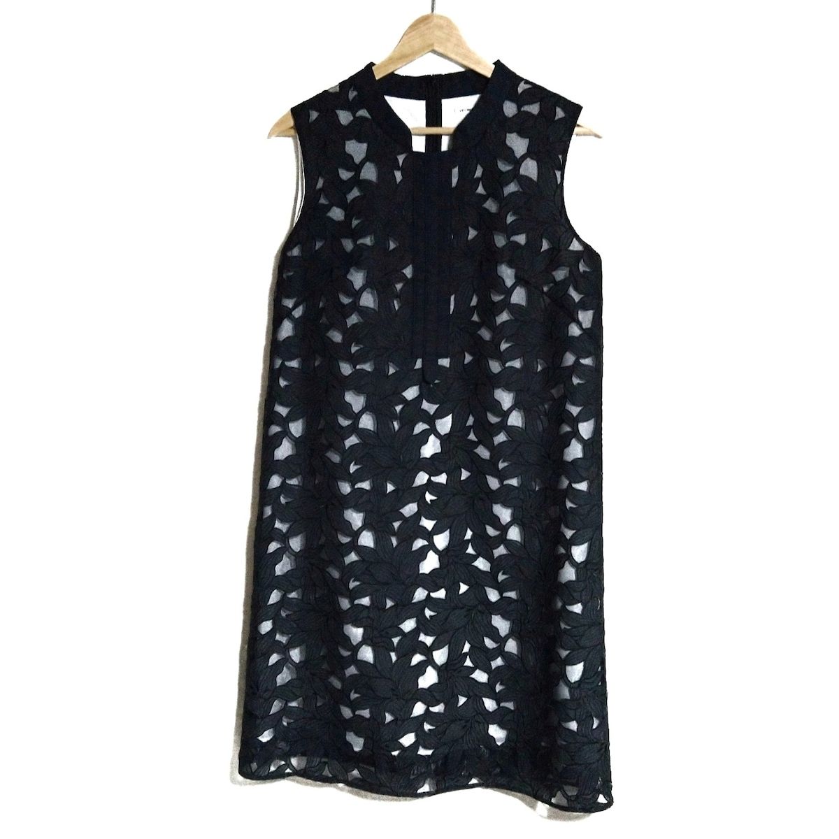 VIVIENNE TAM ヴィヴィアンタム ワンピース サイズ1 S レディース - 黒×白 クルーネック|ノースリーブ|ひざ丈|レース