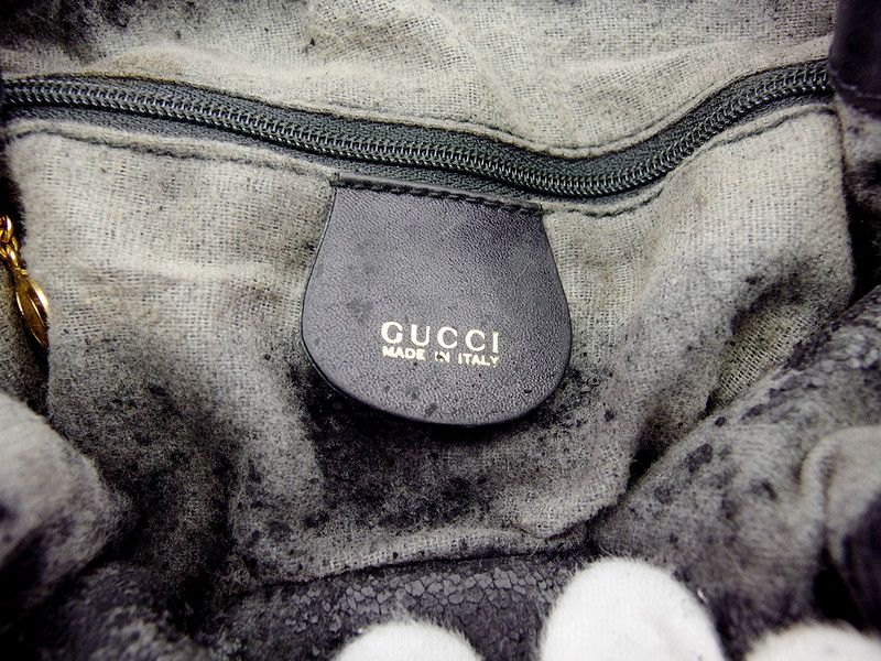 グッチ GUCCI ショルダーバッグ GGキャンバス ブラック ゴールド