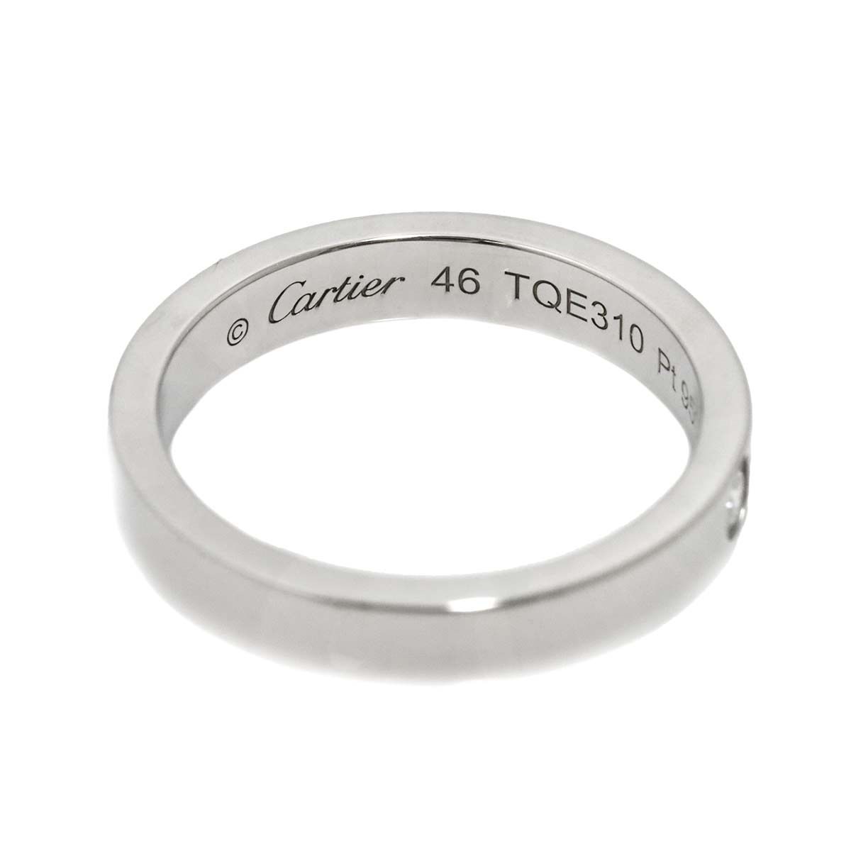 カルティエ Cartier Cドゥ #46 リング 幅3mm ダイヤ 1P Pt プラチナ 