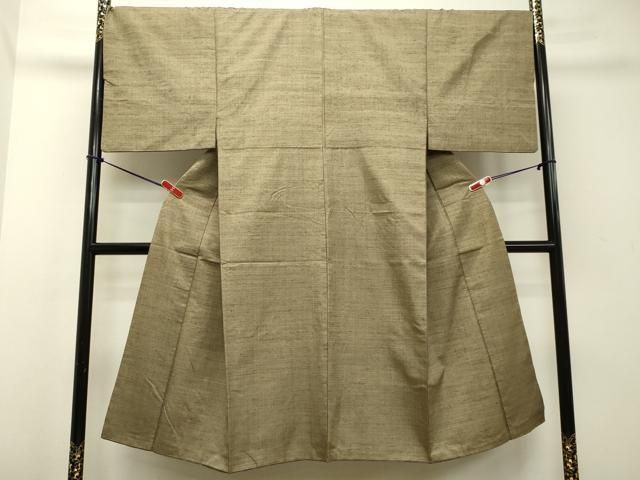 平和屋着物○男性 紬 アンサンブル 油色 正絹 逸品 DAAS2432tw