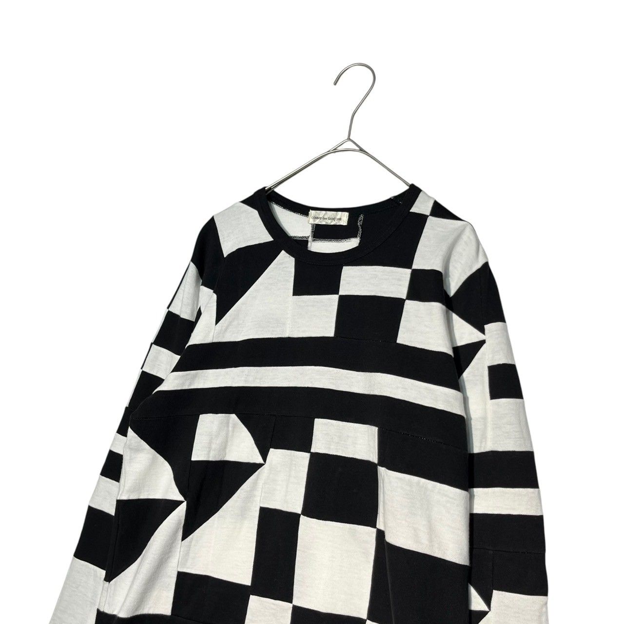 COMME des GARCONS(コムデギャルソン) 02SS Multi-pattern patchwork L/S cut and sew マルチ パターン パッチワーク カットソー GE-T070 表記無し(M程度) ブラック×ホワイト AD2001
