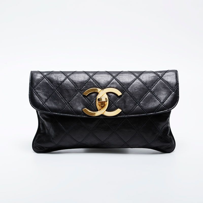 CHANEL シャネル クラッチバッグ ビコローレ ブラック オールド ヴィンテージシャネル ビコローレ クラッチバッグ 黒 CHANEL - 美品
