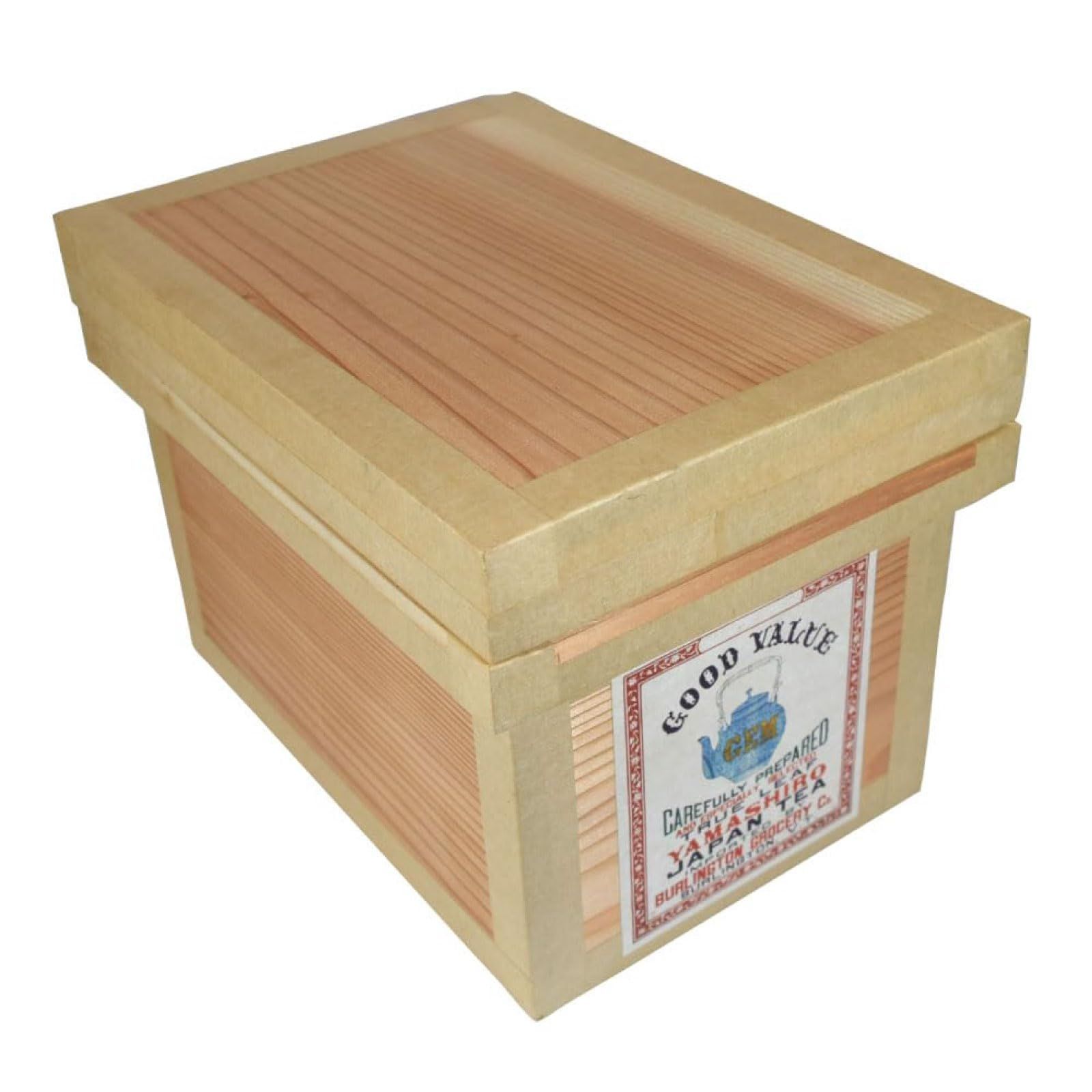 前田工房 茶箱 蘭字茶箱 1kg GOODVALUE 国産 杉 静岡 木箱 収納 防虫 防湿 防臭 保存箱 職人の手作り 外寸 縦24×横17×高16cm [蘭字茶箱 1kg GOODVALUE]