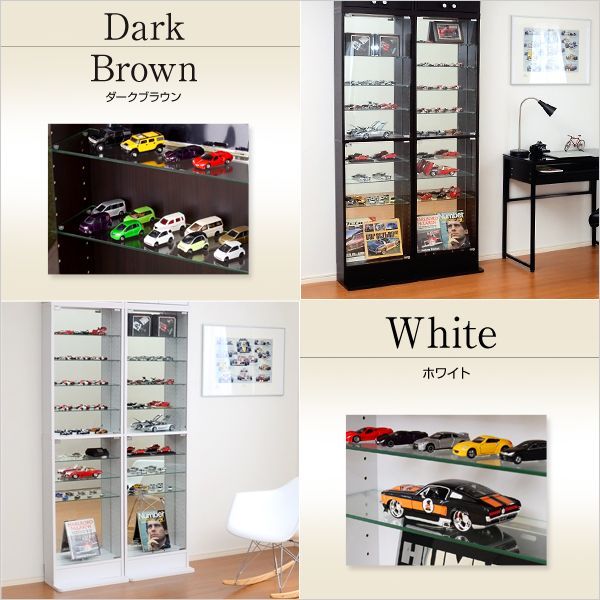 1998 両扉 ガラス ケース 2段 ブラック 不二貿易 ガラスコレクション