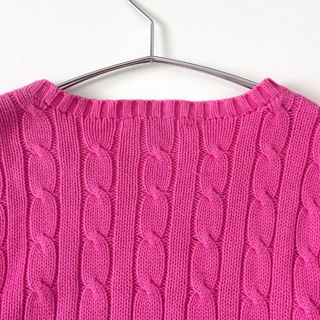 POLO RALPH LAUREN ケーブルニット　長袖　ピンク　ポニー刺繍 POLO RALPH LAUREN ポロラルフローレン ポニーロゴ 刺繍