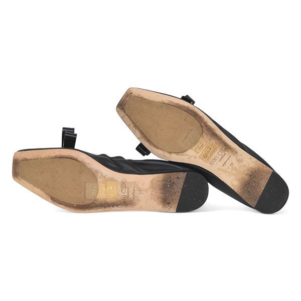 美品♪ジミーチュウ/ジミーチュー ADALEE スクエアトゥ ロゴリボン