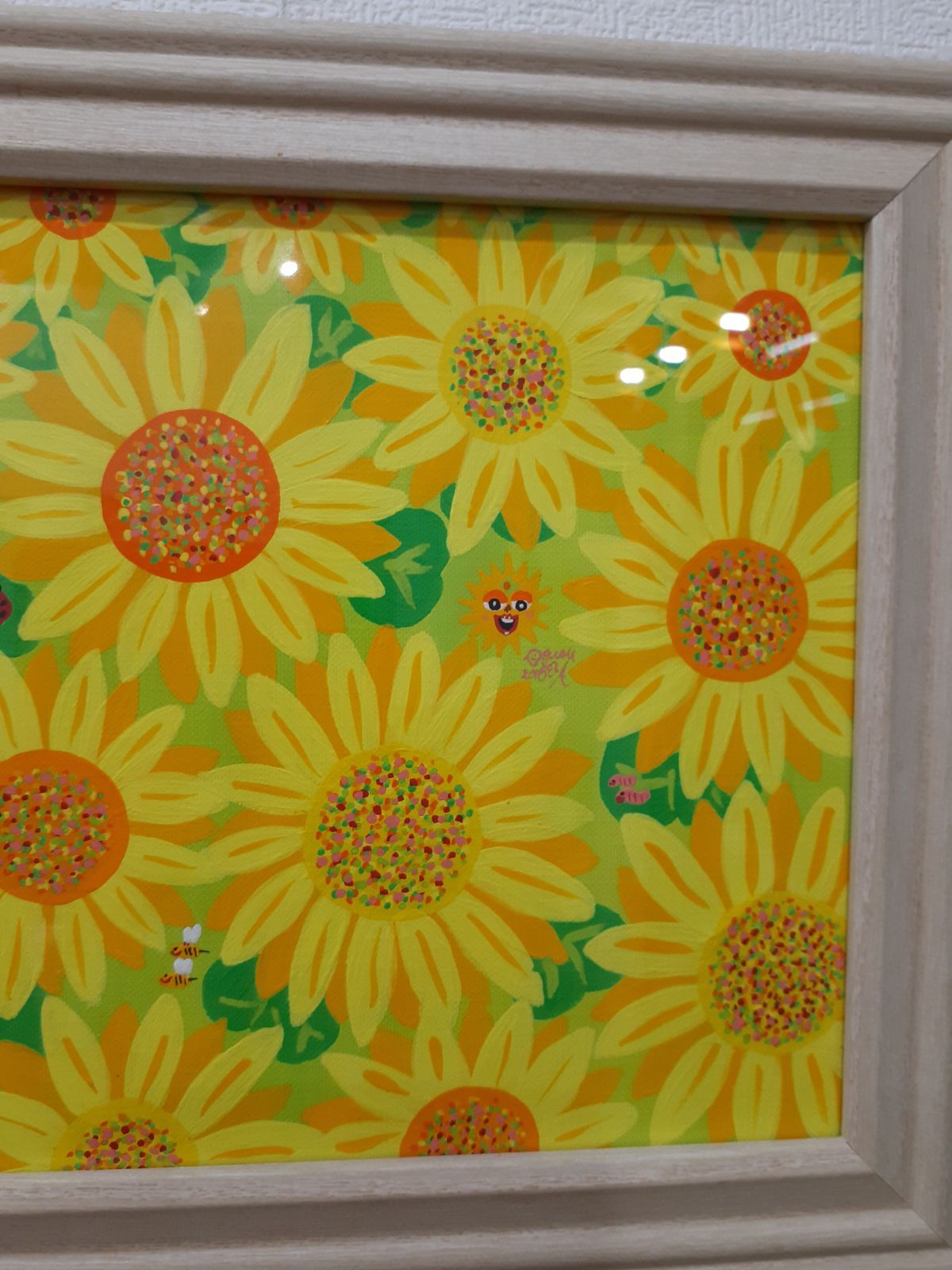 油絵　壁掛け曼荼羅　画家　小楠アキコ作品　サイズ40×40cm　三枚１セット 油絵 壁掛け曼荼羅 画家 小楠アキコ作品 サイズ40×40cm 三枚1セット