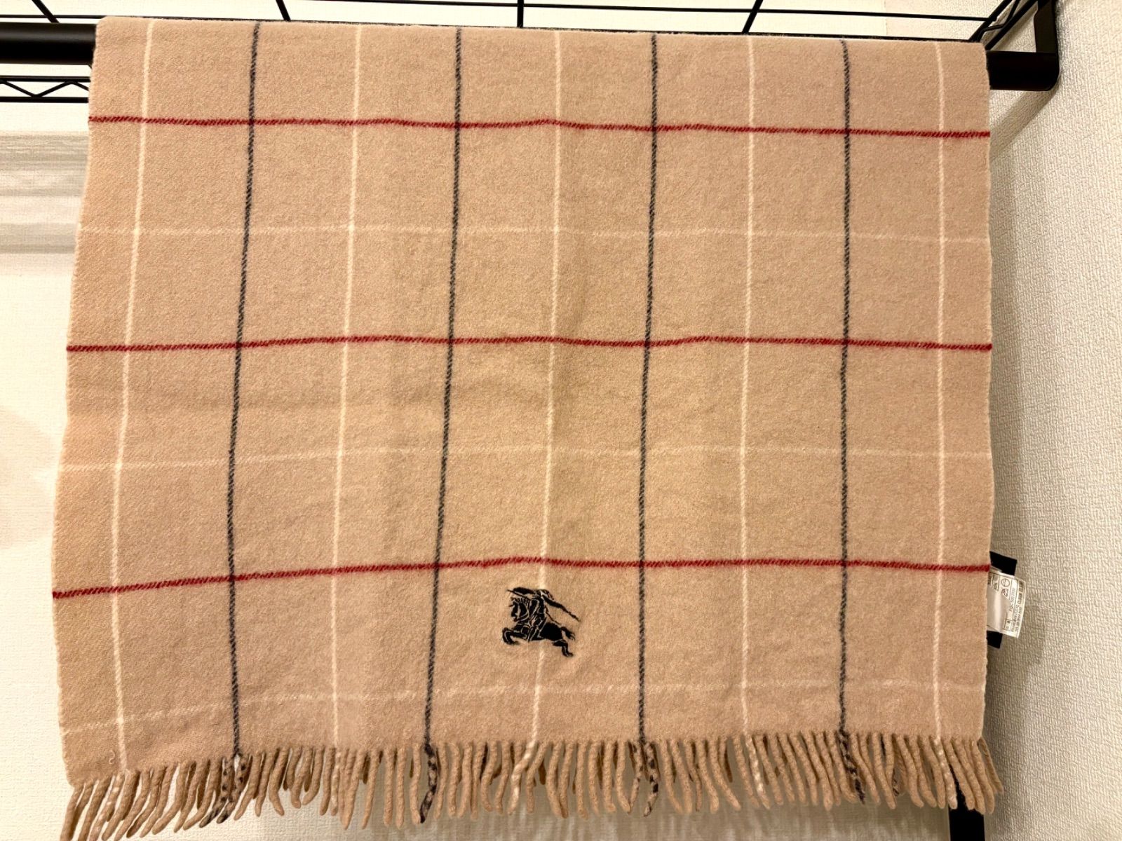 ショップ BURBERRY バーバリー ラムウールひざ掛け ラムウール100