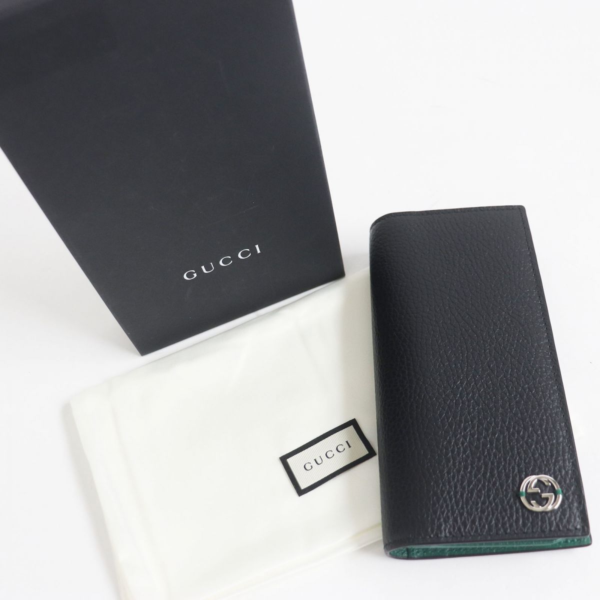 未使用品□GUCCI/グッチ 610467 インターロッキングG シルバーロゴ金具