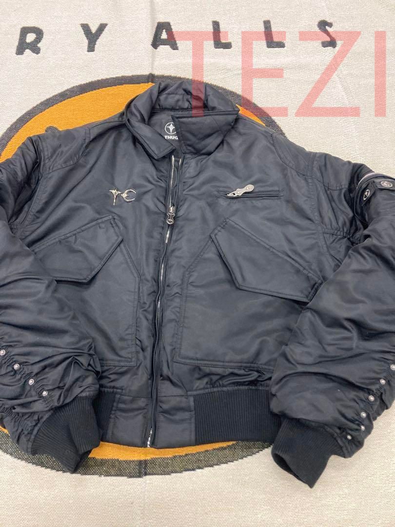 Thug Club ナイロンボンバージャケット ブラック THUG CLUB bomberジャケット Thug Club ナイロンボンバージャケット