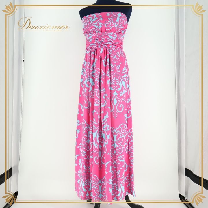 フラダンス 衣装 ワンピース ドレス ピンク系 フラ ダンス タヒチアン