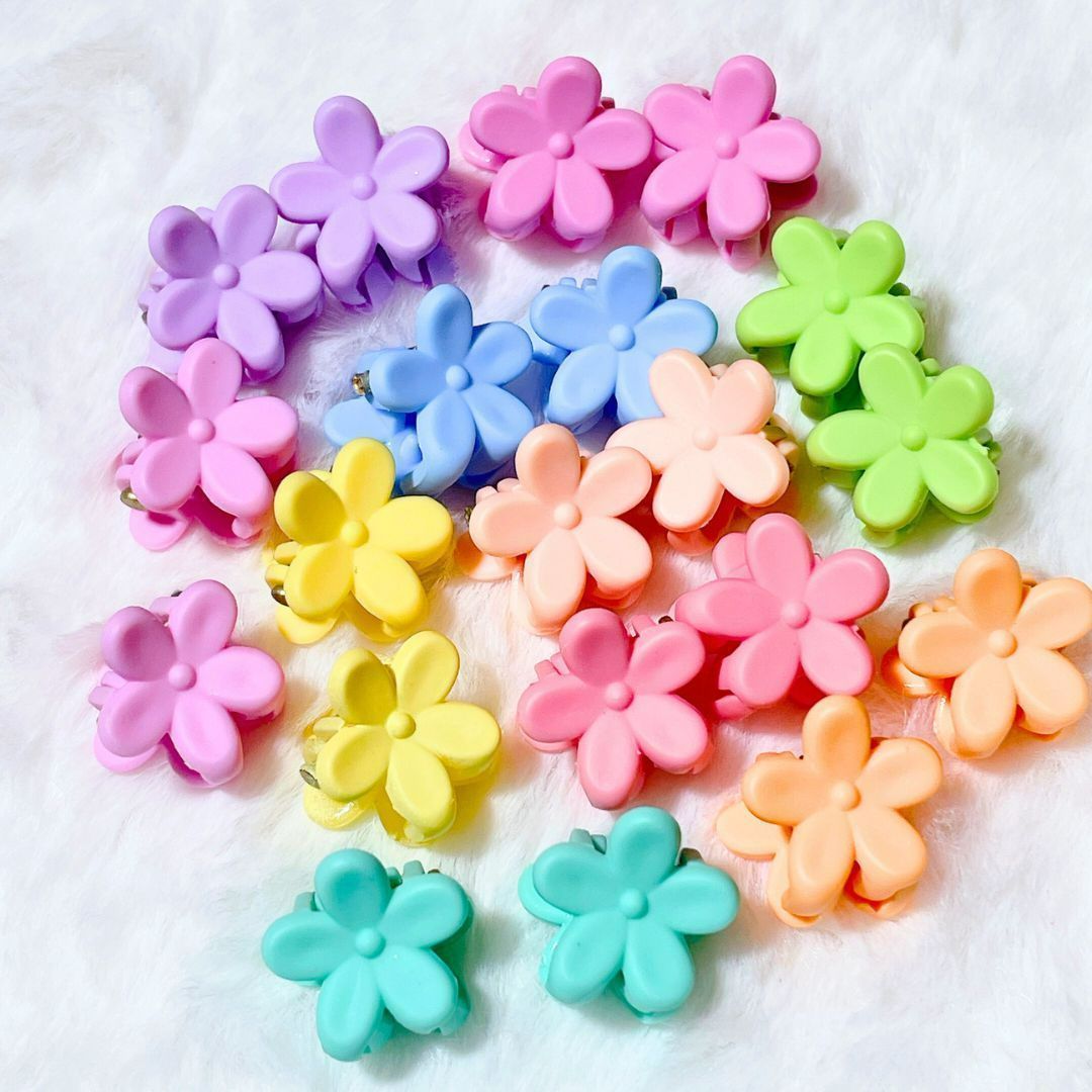 ヘアクリップ ミニ 花 カラフル 小さい 前髪 サイド キッズ 20個セット