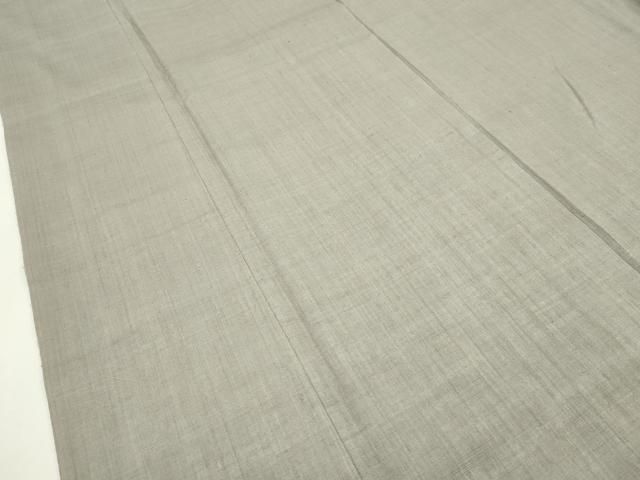 平和屋本店□極上 本場結城紬 重要無形文化財 色無地 灰汁色 逸品