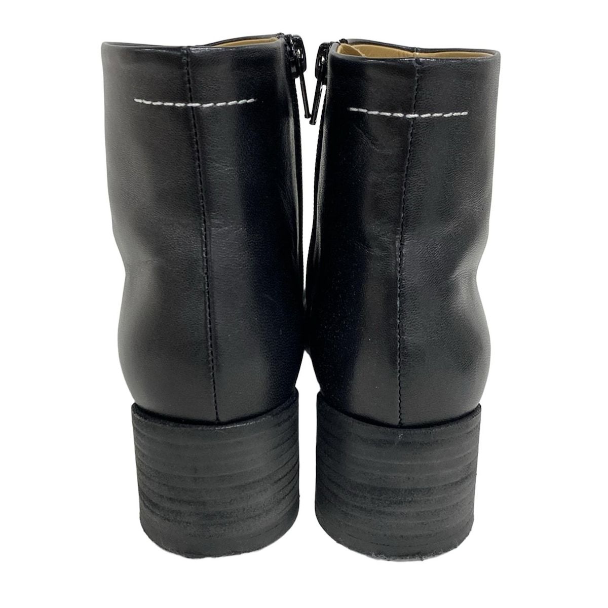 MM6 エムエムシックス ショートブーツ 35 レディース - S59WU0173 黒 アウトソール張替済 レザー KIN-KAAI_COM