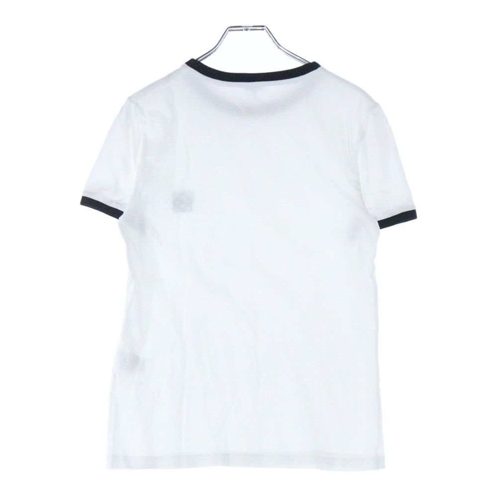 LOEWE ロエベ 22SS アナグラムロゴ刺繍 バイカラー クルーネック 半袖Tシャツ カットソー ホワイト|ブラック レディース S359Y22X28