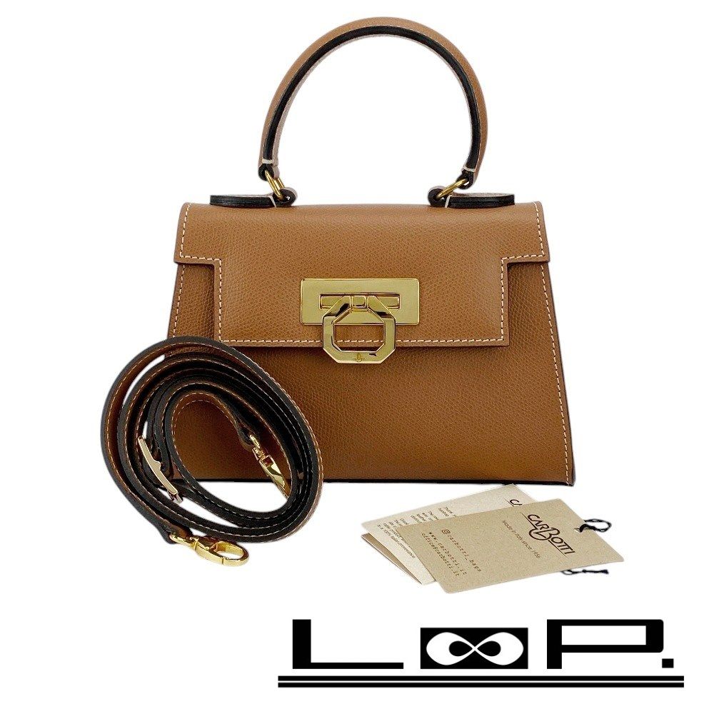 極美品】カルボッティ ショルダーバッグ DIANA レザー 2way ブラウン