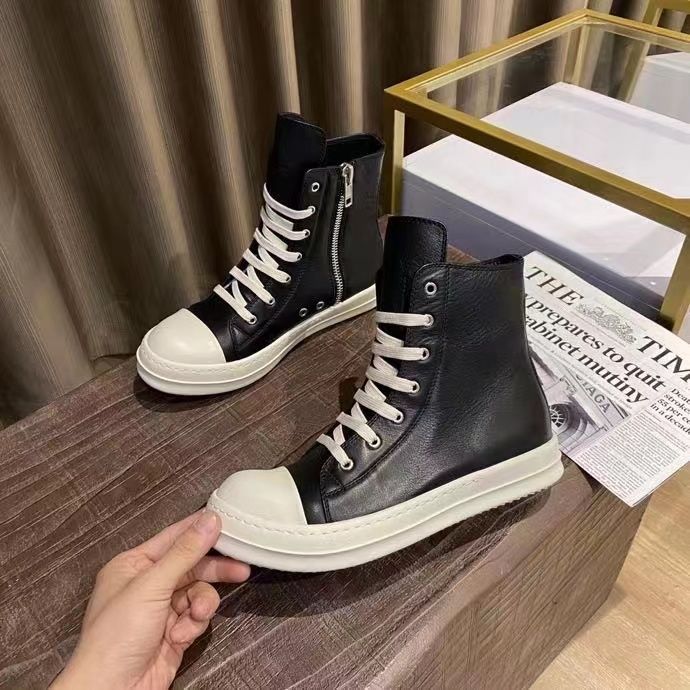 リックオーウエンス Rick Owens ラモーンズ ブラック 牛革 ハイカット スニーカー