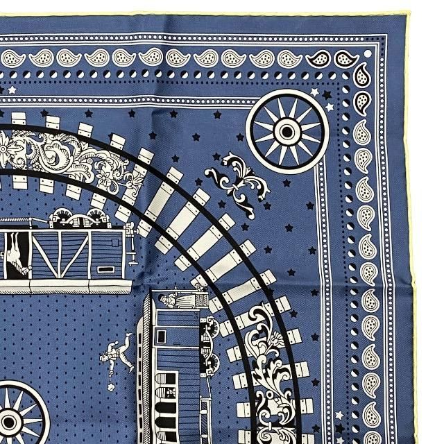 美品　hermes エルメス　カレ55 オール　アボード エルメス カレ 55 ALL ABOARD! オールアボード ブラン/ノワール