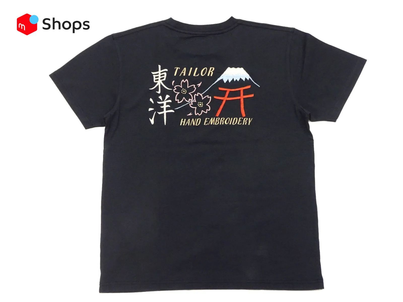 TT79213 テーラー東洋 TAILOR TOYO 和柄 スカTシャツ  LOGO 半袖Tシャツ 富士山 鳥居 桜 総刺繍 TT79213 SUKA T-SHIRT LOGO  東洋エンタープライズ tシャツ 黒 新品 アメカジショップ