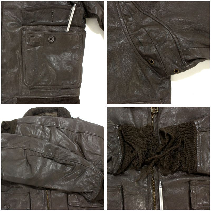 70s USA製 vintage U.S.NAVY G-1 フライト 7823D レザージャケット
